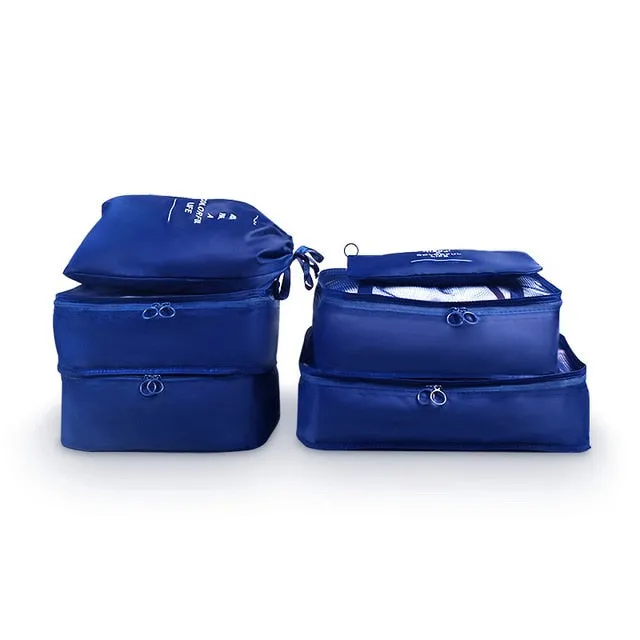 RUPUTIN New 6PCS/Set High Quality Cloth Waterproof Travel Mesh Bag In Bag Luggage Organizer Packing