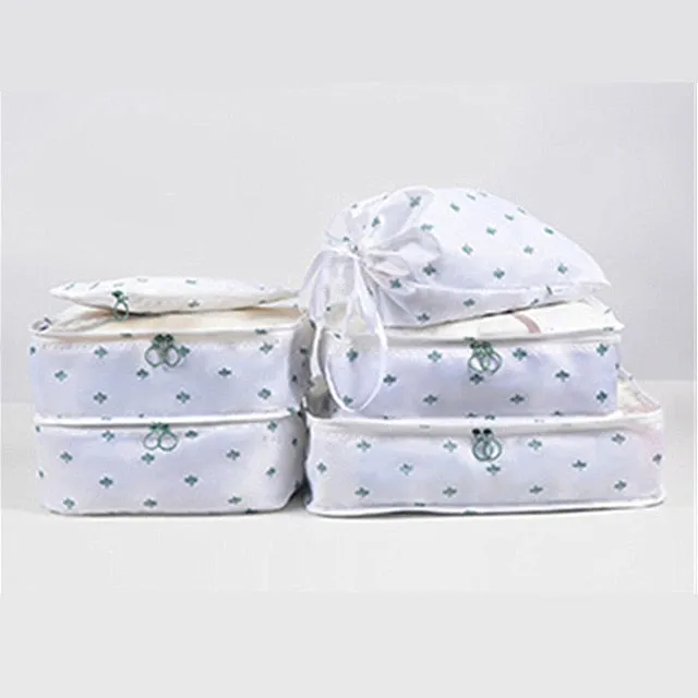 RUPUTIN New 6PCS/Set High Quality Cloth Waterproof Travel Mesh Bag In Bag Luggage Organizer Packing