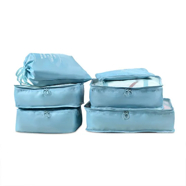 RUPUTIN New 6PCS/Set High Quality Cloth Waterproof Travel Mesh Bag In Bag Luggage Organizer Packing