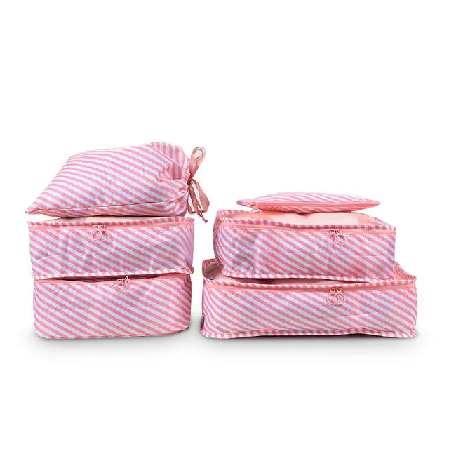 RUPUTIN New 6PCS/Set High Quality Cloth Waterproof Travel Mesh Bag In Bag Luggage Organizer Packing