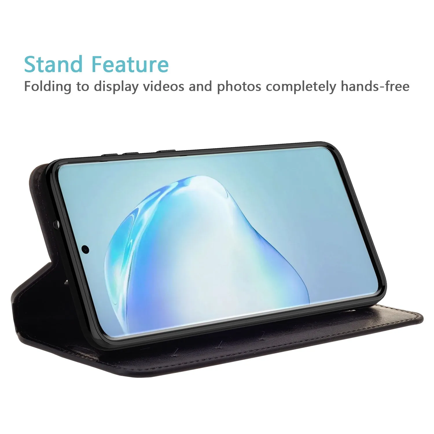 Samsung Galaxy S20 Case, Galaxy S20 Wallet Case, Pu Leather Wallet Case [Kickstand] with ID & Credit Card Slots for Galaxy S20  - Black