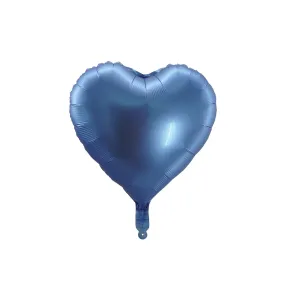 Satin Luxe Royal Blue Heart Shaped Foil Balloon, 18 Inches, 1 Count