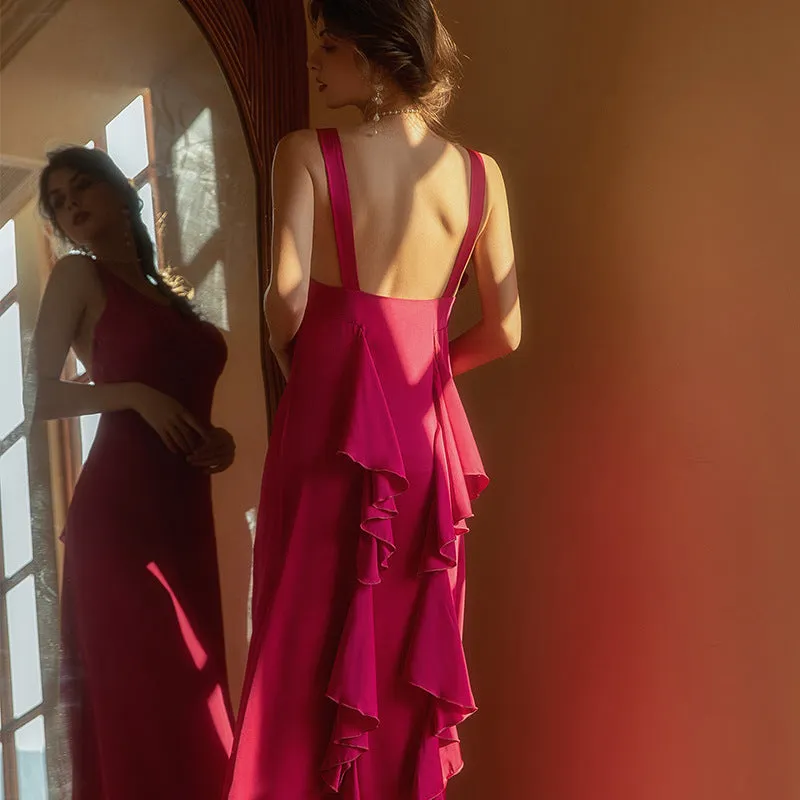 Satin Open Back Nightgown Bridal Wedding Nightdress