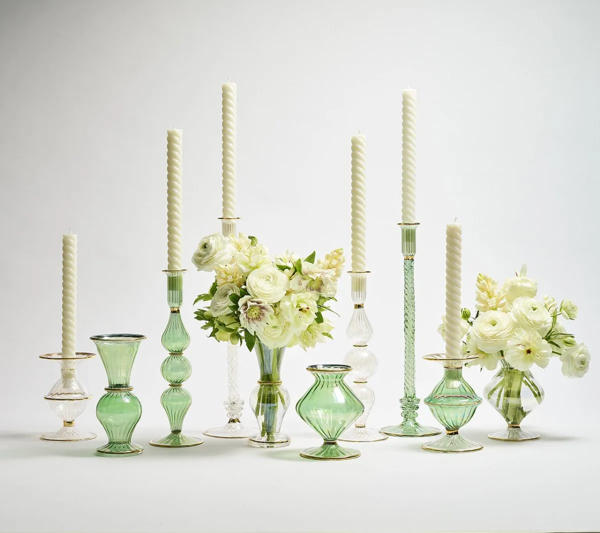 Scallop Bud Vase in Green