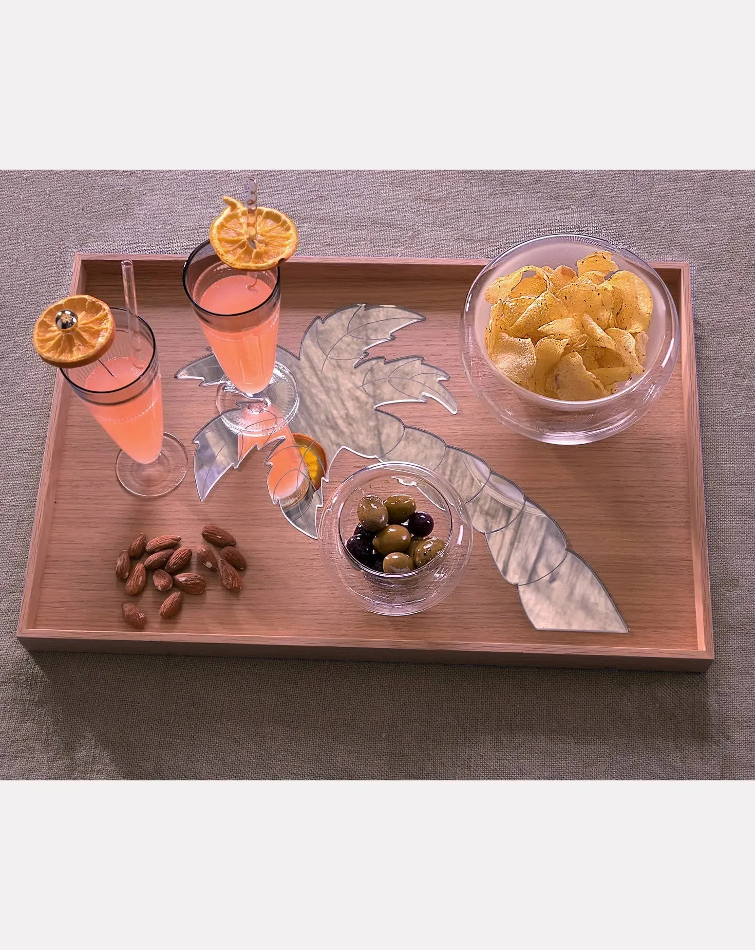 Set of 3 Tropical Reflections MIrror Trays