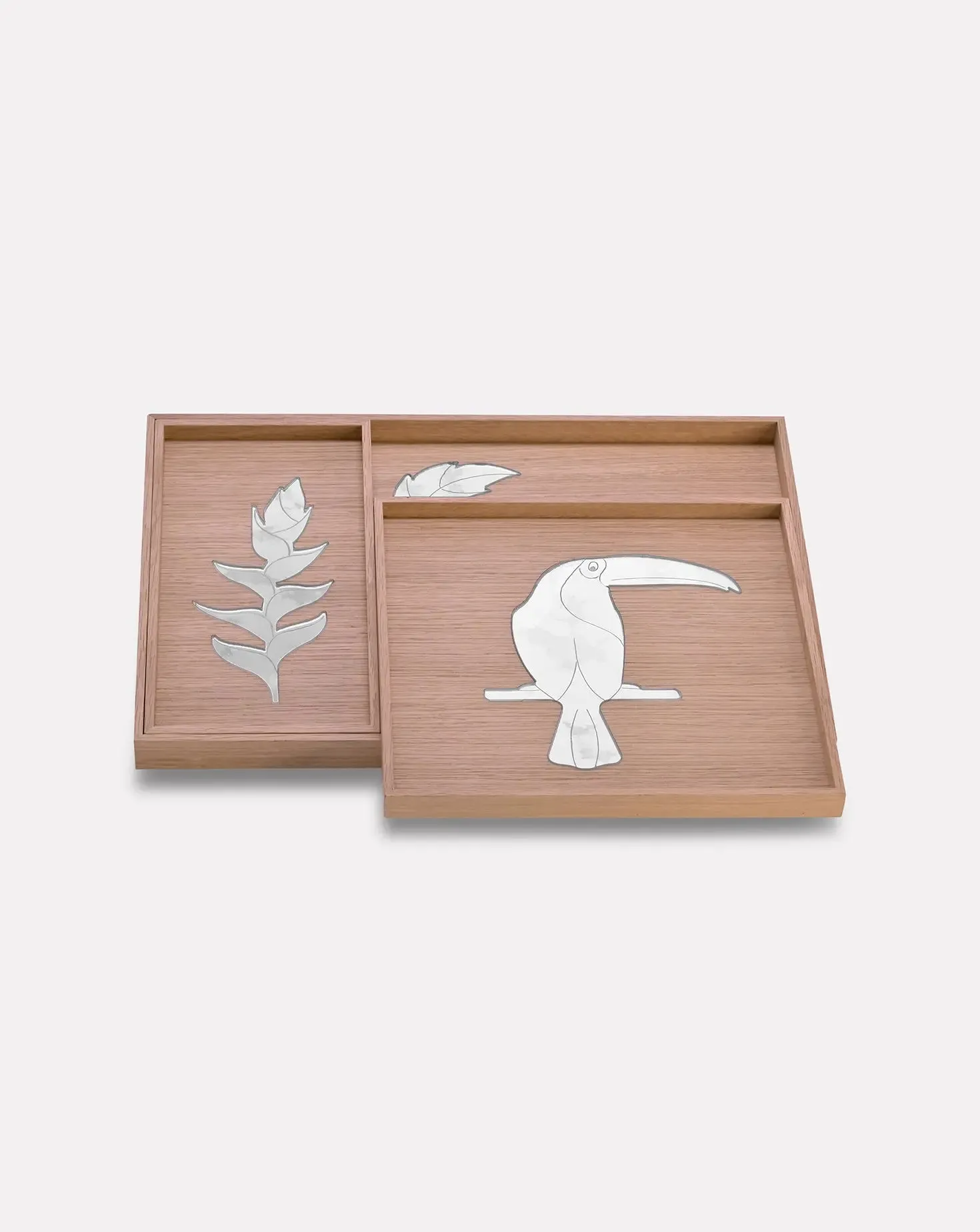 Set of 3 Tropical Reflections MIrror Trays