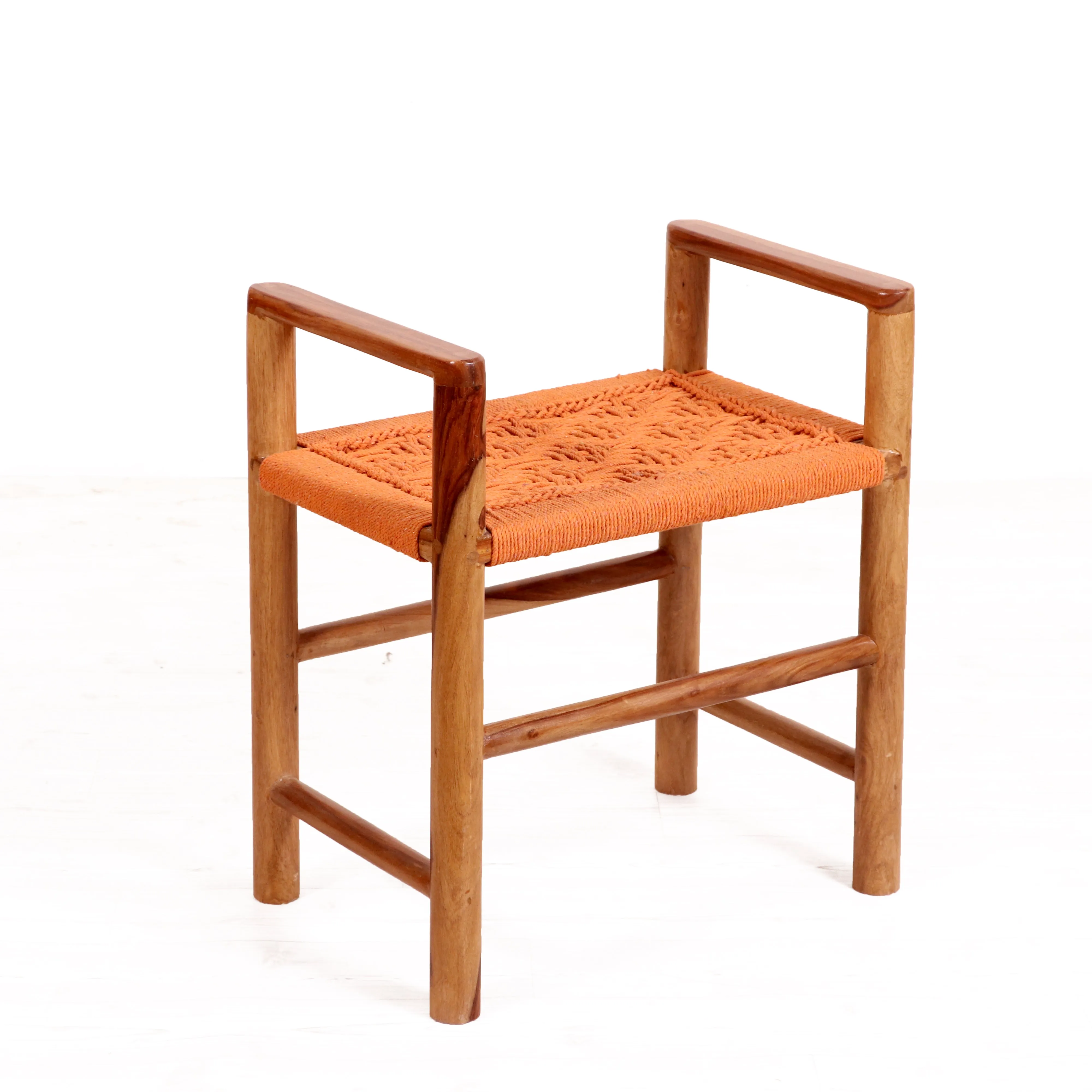 Sheesham wood weaved stool