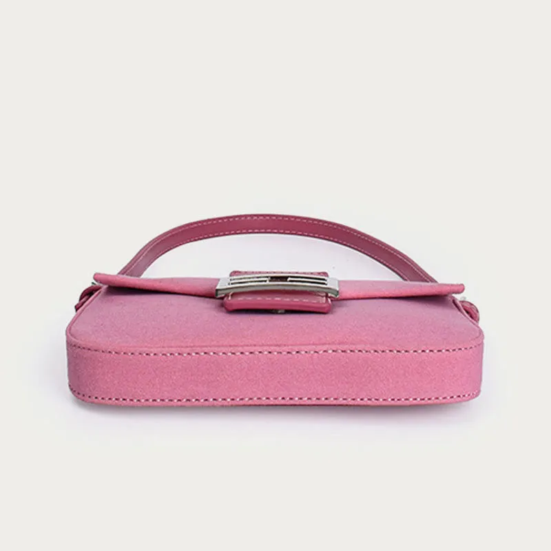 Shoulder Bag For Women Vintage Matte Pink Elegant Handbag