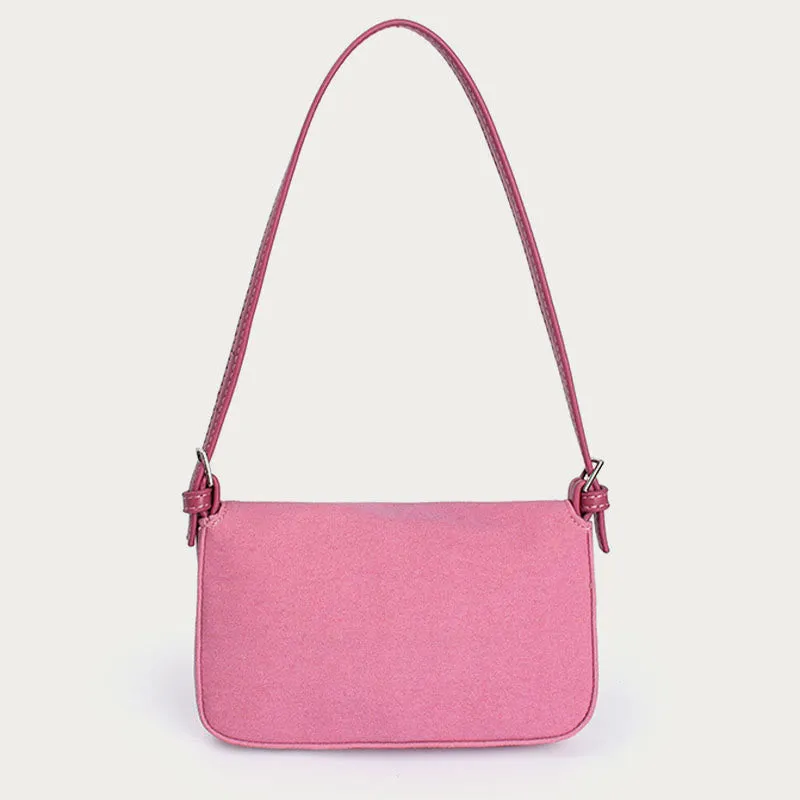 Shoulder Bag For Women Vintage Matte Pink Elegant Handbag