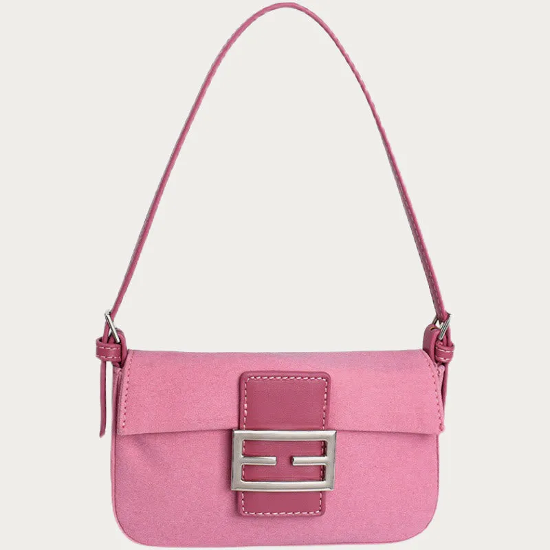 Shoulder Bag For Women Vintage Matte Pink Elegant Handbag