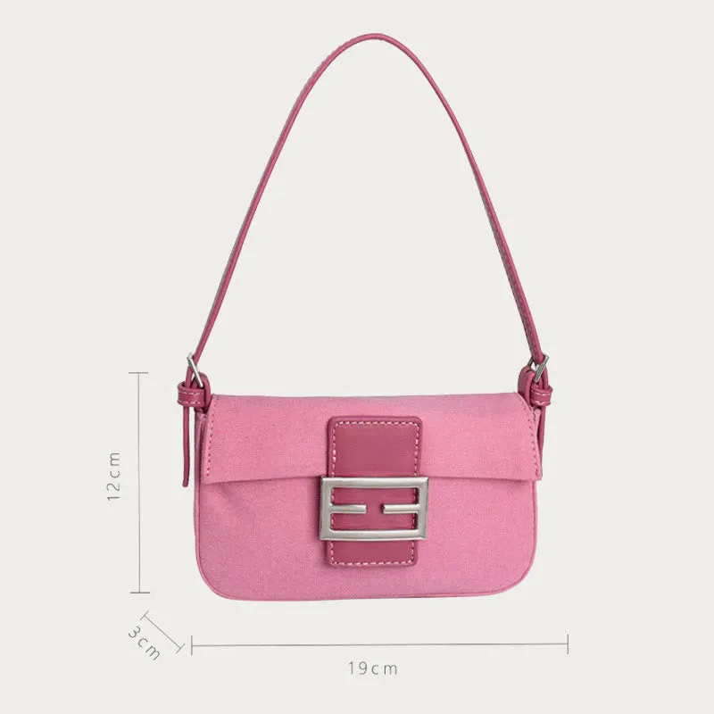 Shoulder Bag For Women Vintage Matte Pink Elegant Handbag