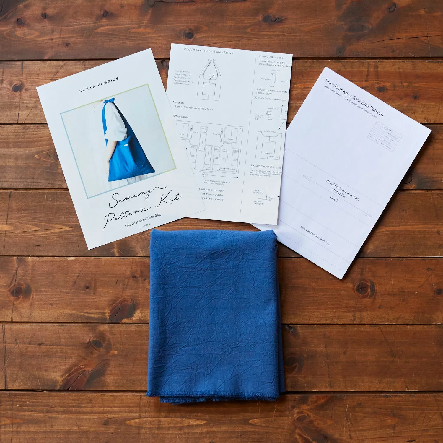 Shoulder Knot Tote Bag Kit (Fabric, Pattern & Sewing Instructions)