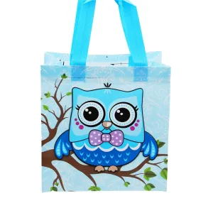 Small Blue Owl Printed PP Non-Woven Bag