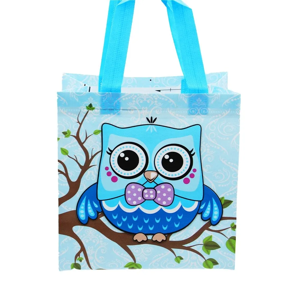 Small Blue Owl Printed PP Non-Woven Bag