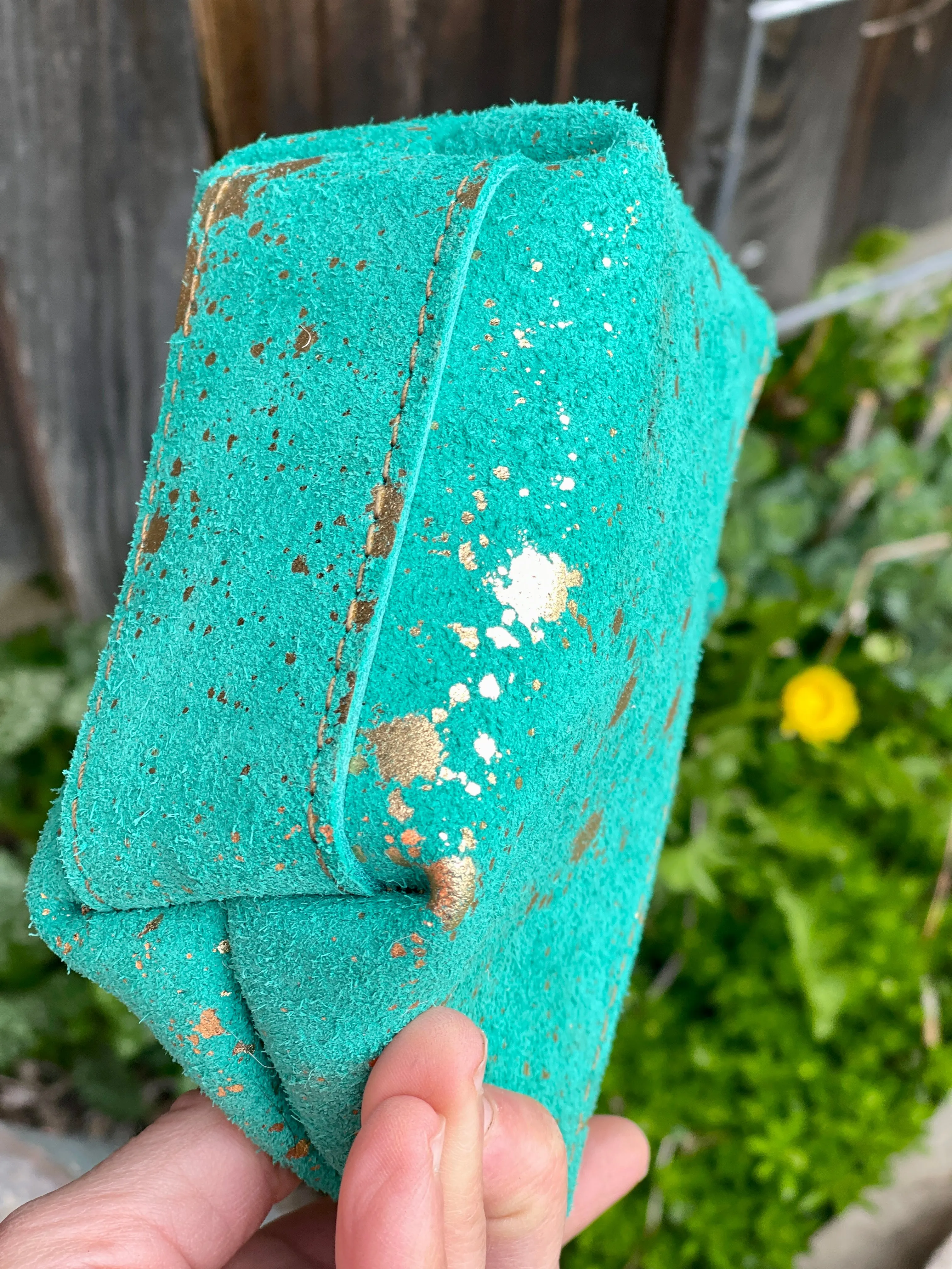 Small Green Leather Pouch