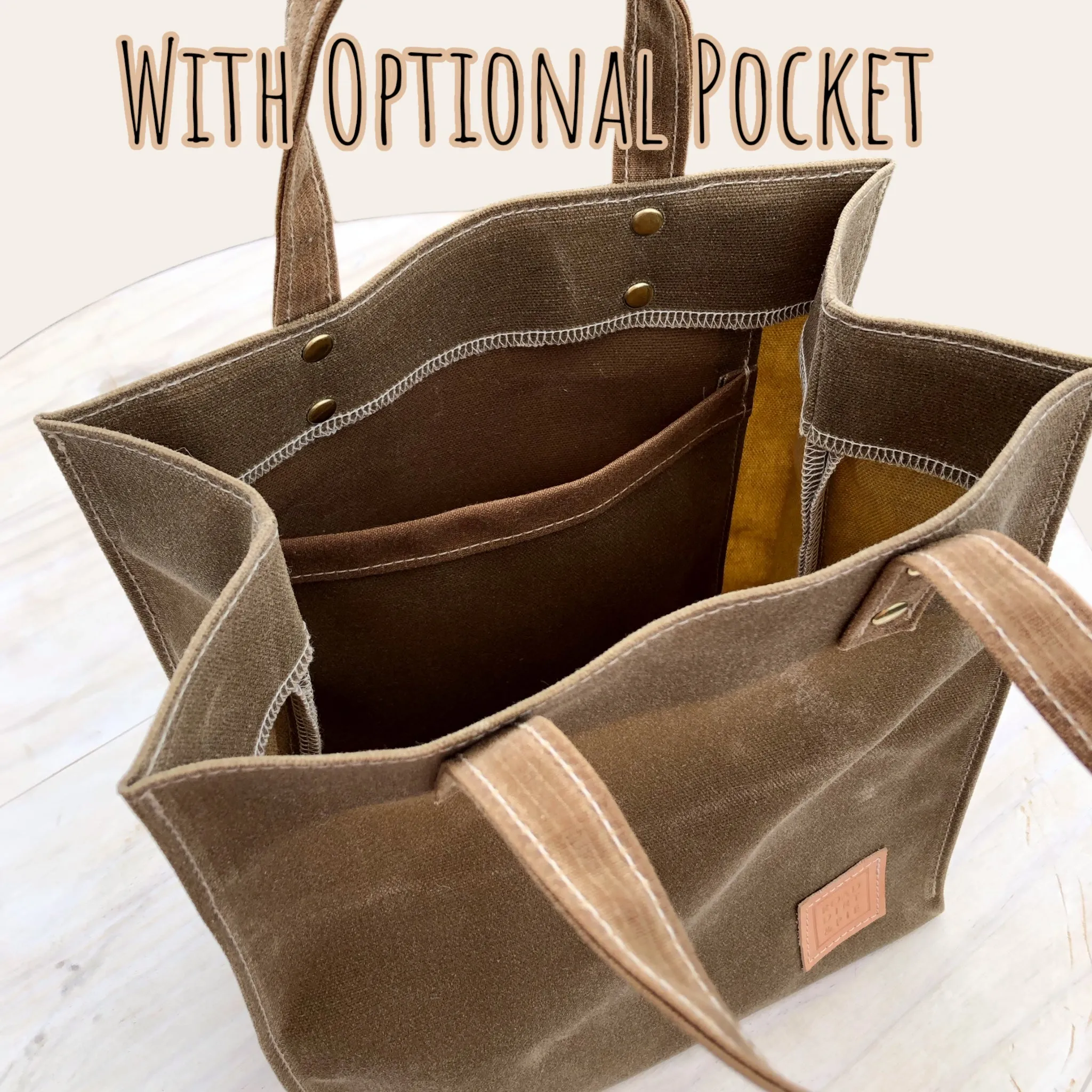 Small Waxed Canvas Tote Bag - Sage