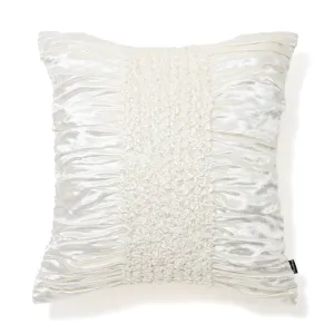 Smocking Cushion Cover 45 White
