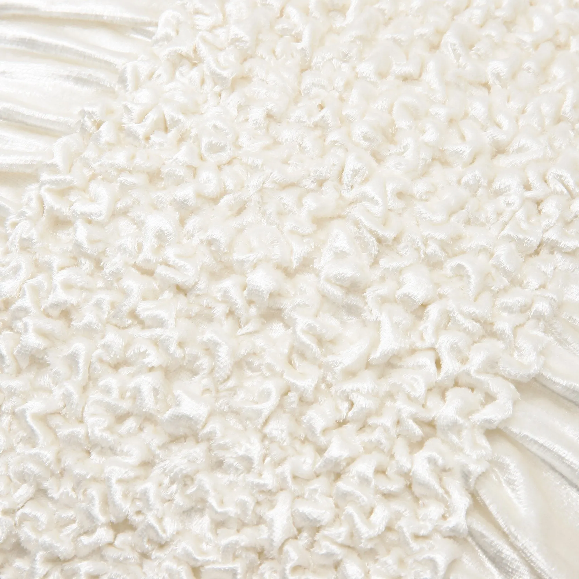 Smocking Cushion Cover 45 White