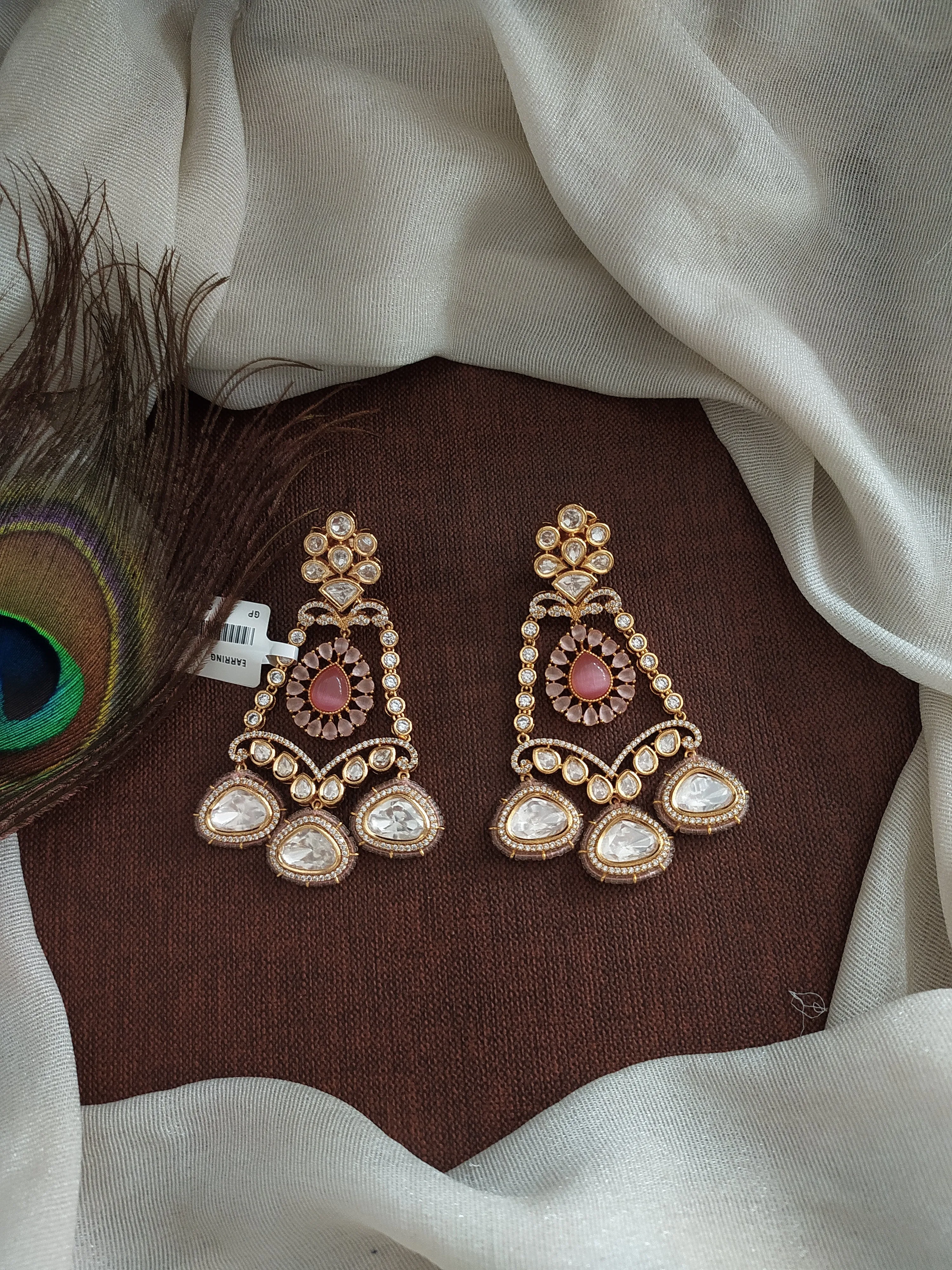 Sonal's Designer Kundan Earrings with Polki and Uncut Stones