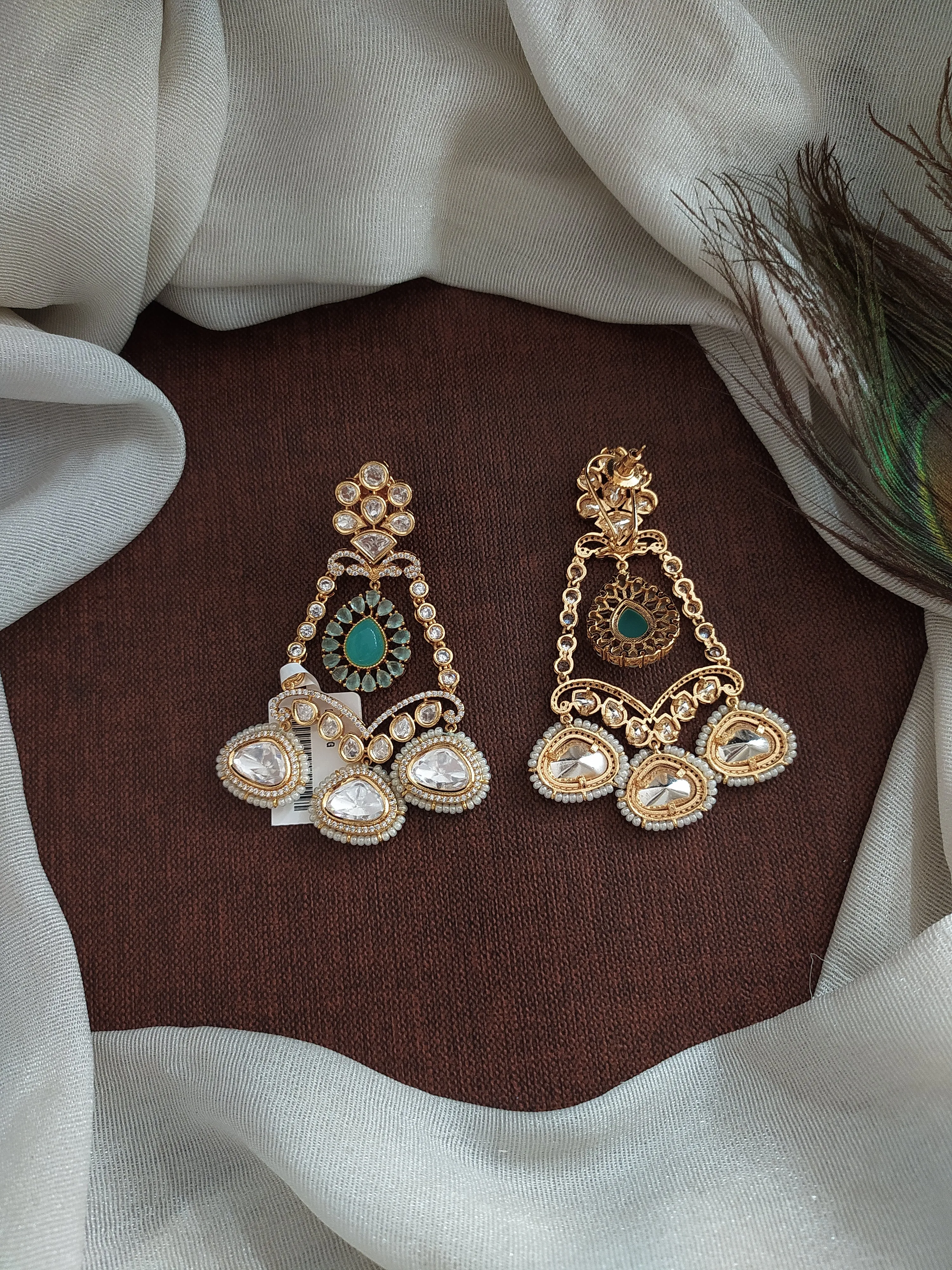 Sonal's Designer Kundan Earrings with Polki and Uncut Stones