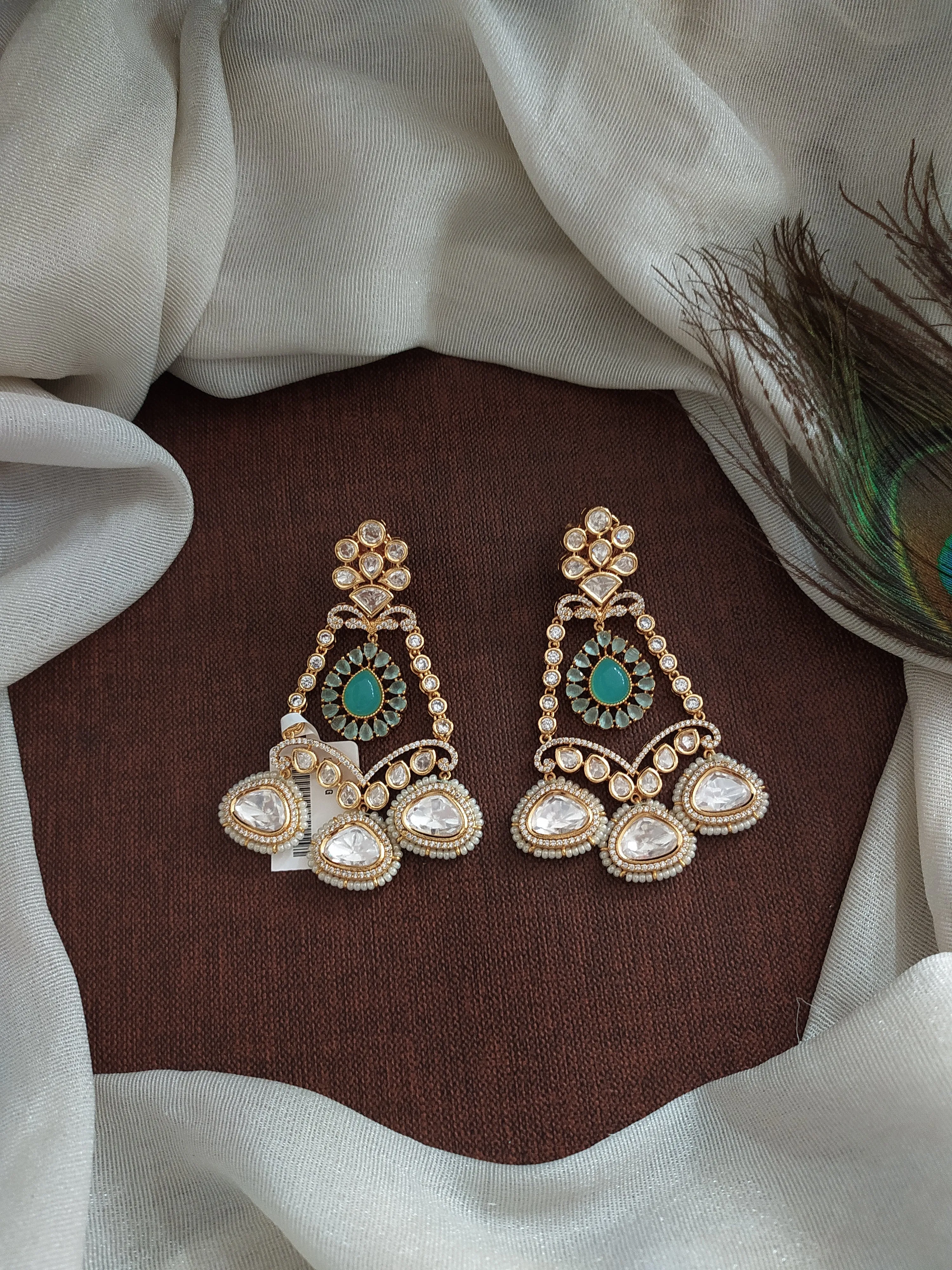 Sonal's Designer Kundan Earrings with Polki and Uncut Stones