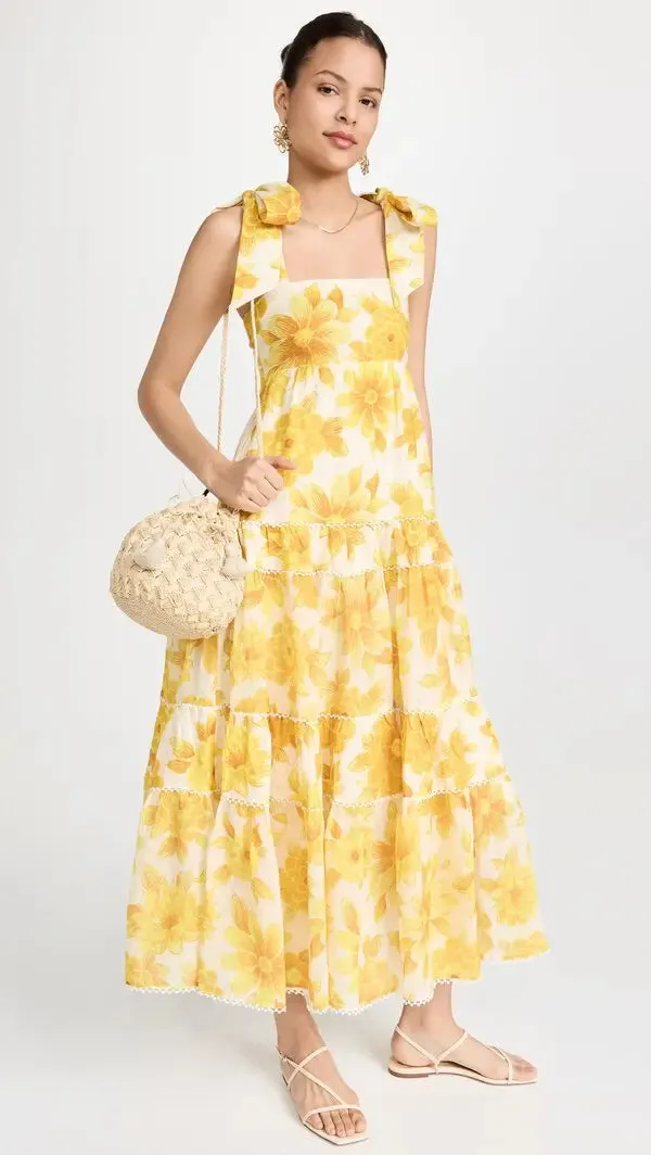 Sonny Midi Stylish Sundress - Lemon