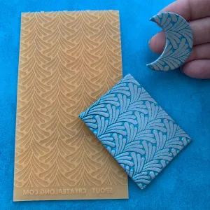 Spout Art Deco Texture Mat Silicone rubber Stamp for polymer clay paper Gelli plate and resin