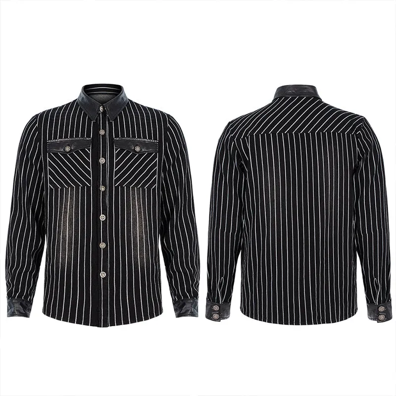 Stylish Striped Denim Shirt