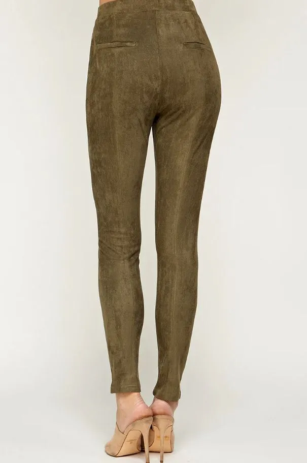 Stylish Suede Leggings - Multiple Colors