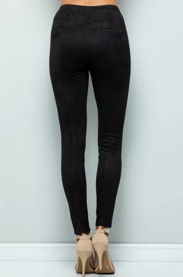 Stylish Suede Leggings - Multiple Colors
