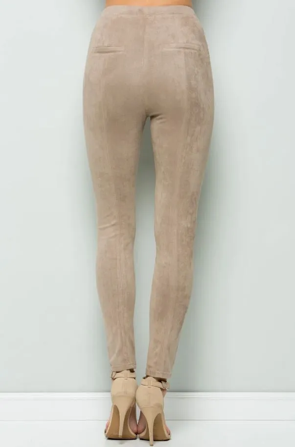 Stylish Suede Leggings - Multiple Colors