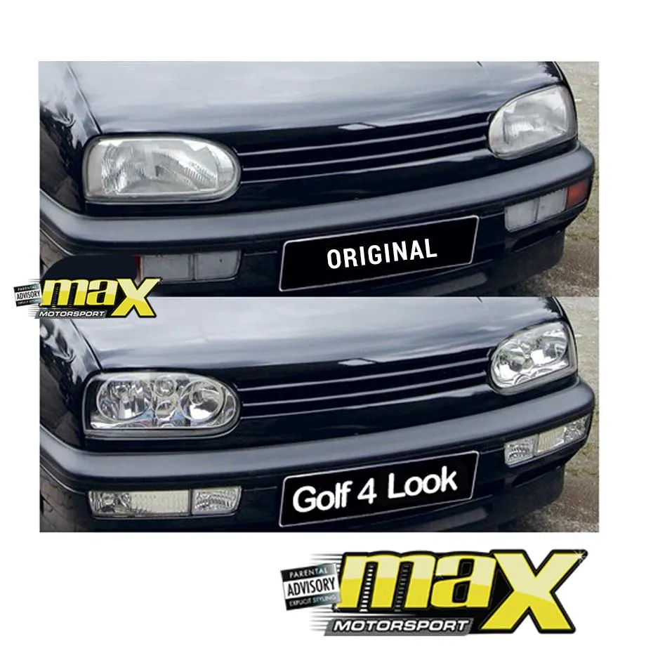 Suitable To Fit - VW Golf 3 Diamond Headlights (Golf 4 Style)