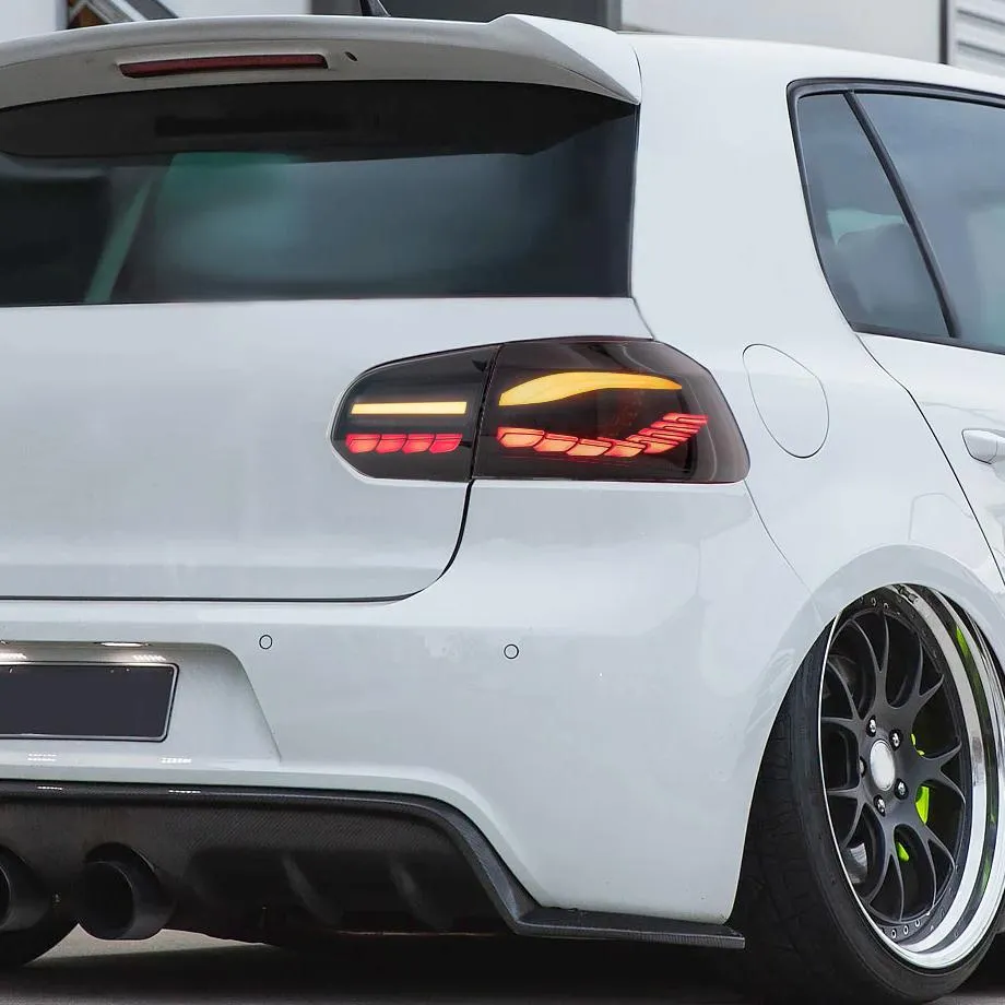 Suitable To Fit - VW Golf 6 CS Style OLED Sequential Smoked Black Taillights