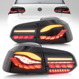 Suitable To Fit - VW Golf 6 CS Style OLED Sequential Smoked Black Taillights