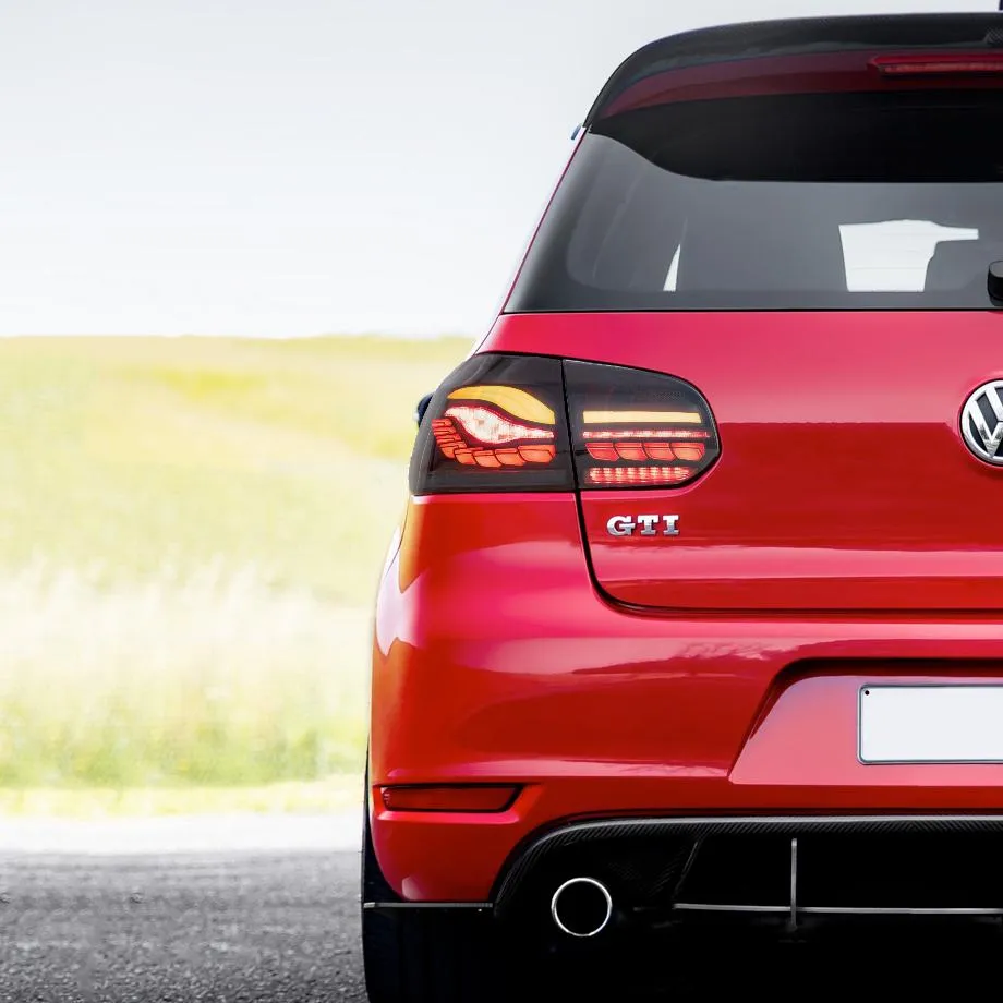 Suitable To Fit - VW Golf 6 CS Style OLED Sequential Smoked Black Taillights