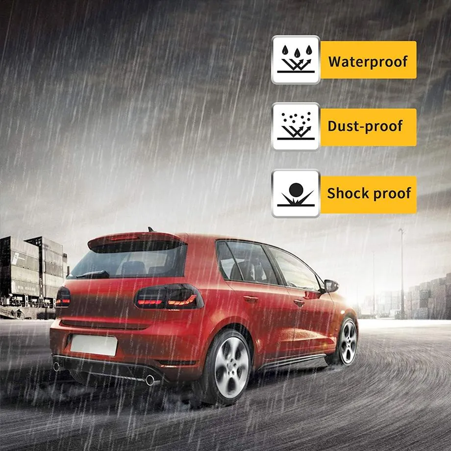 Suitable To Fit - VW Golf 6 CS Style OLED Sequential Smoked Black Taillights