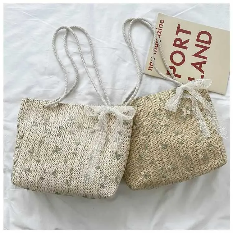 Tajade Summer Beach Shoulder Tote Woven Straw Bag