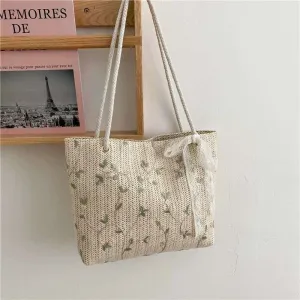 Tajade Summer Beach Shoulder Tote Woven Straw Bag