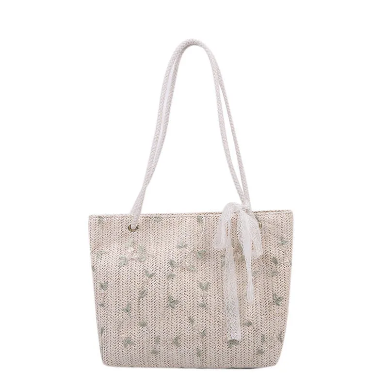 Tajade Summer Beach Shoulder Tote Woven Straw Bag
