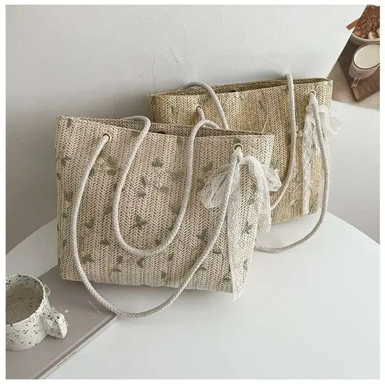 Tajade Summer Beach Shoulder Tote Woven Straw Bag