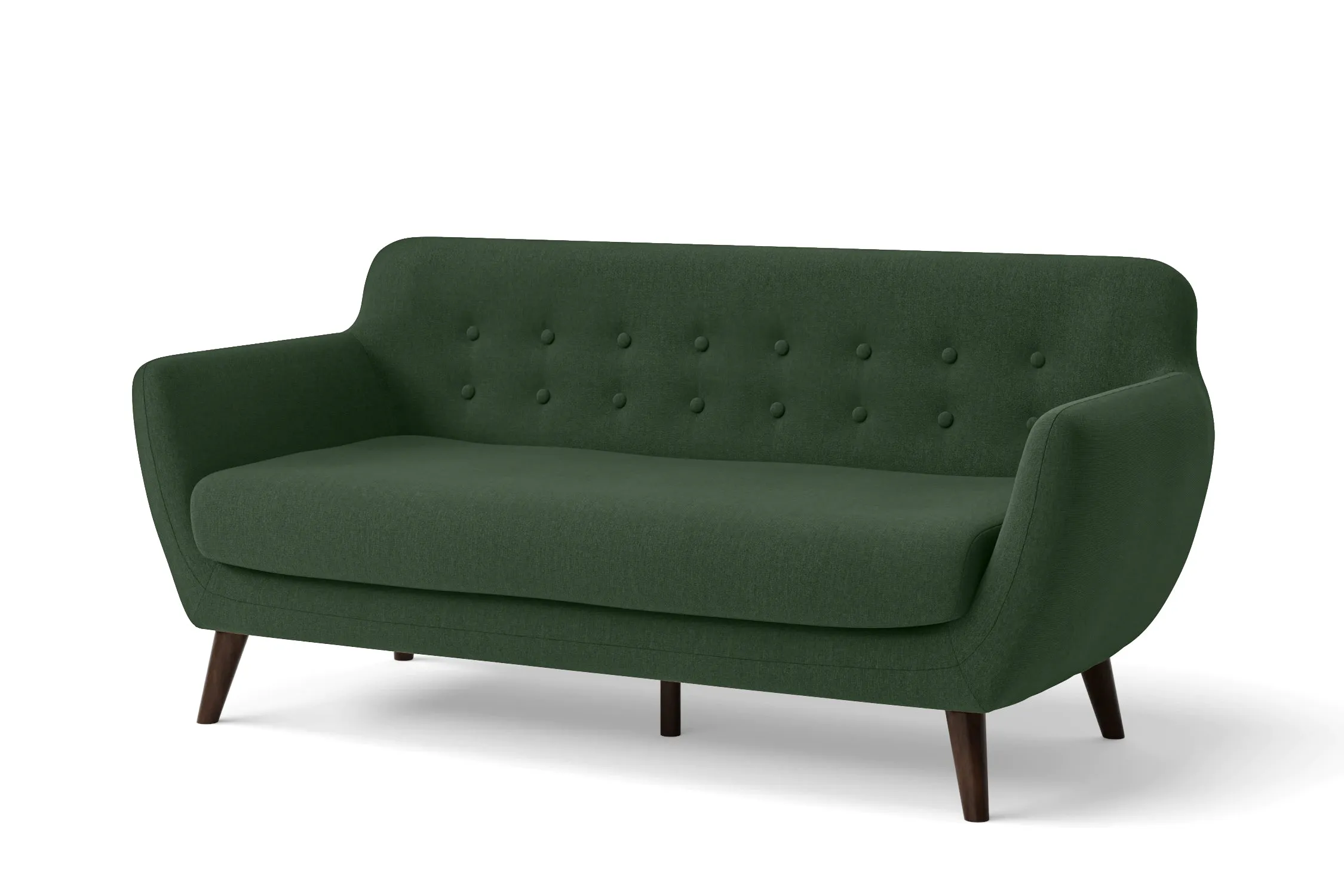 Terni 3 Seater Sofa Forest Green Linen Fabric