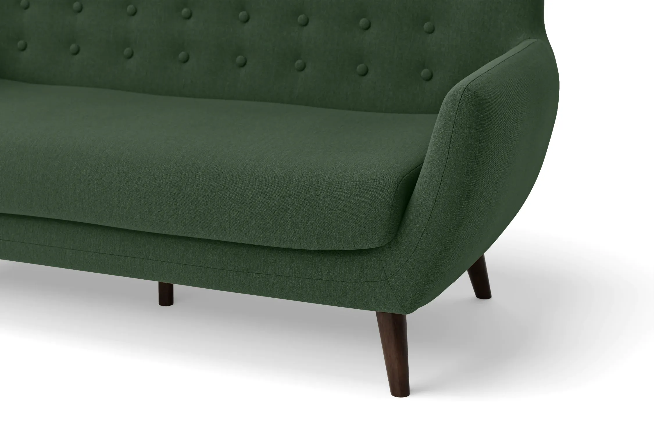Terni 3 Seater Sofa Forest Green Linen Fabric