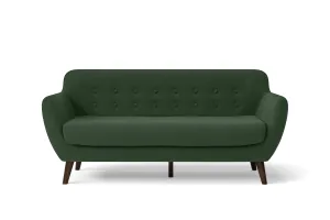 Terni 3 Seater Sofa Forest Green Linen Fabric