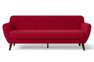 Terni 4 Seater Sofa Red Linen Fabric