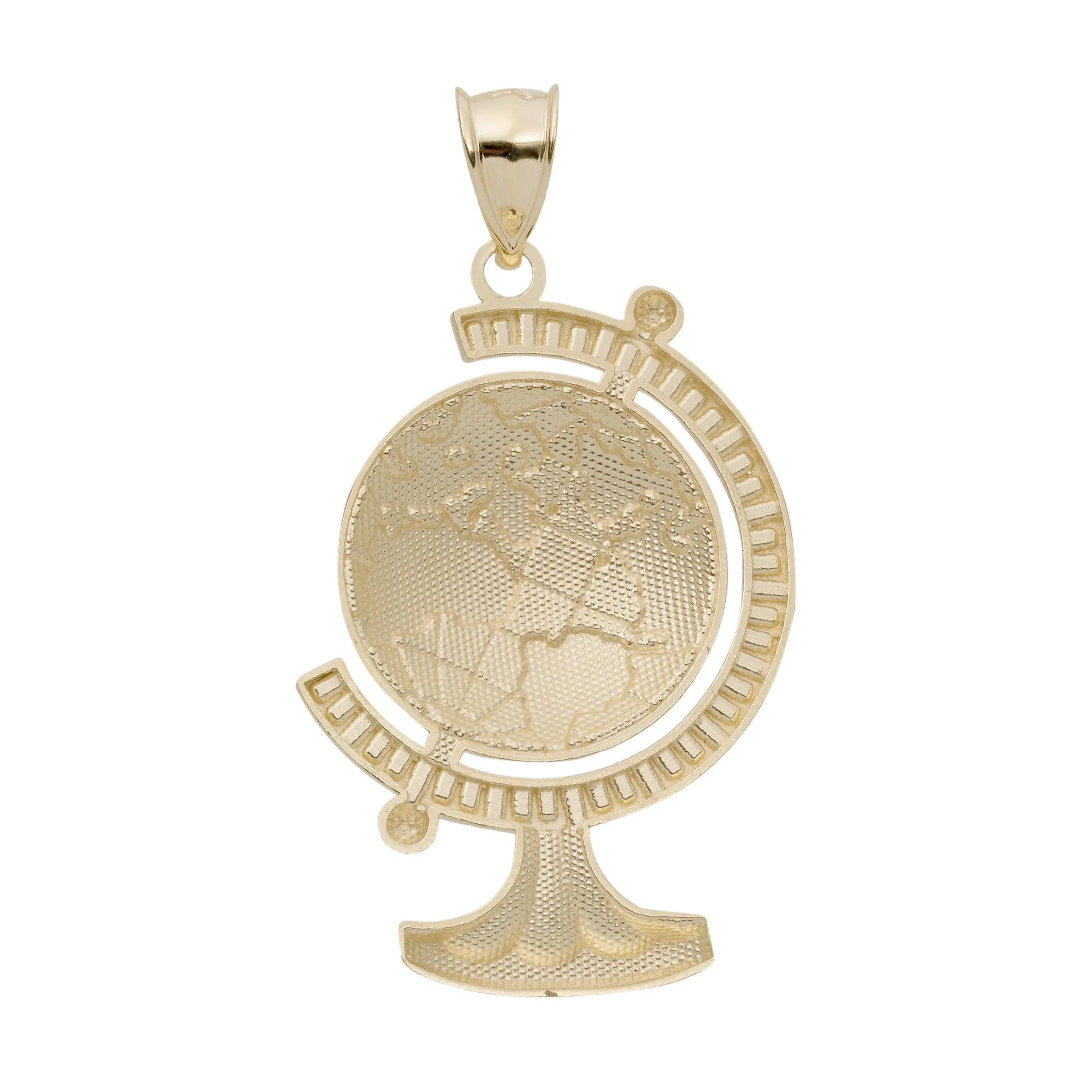 Textured World Pendant 10K Yellow Gold