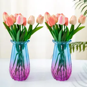 The Better Home Flower Vase for Corner (2Pcs-20cm) Vase for Home Decor | Flower Vase Big Size | Vases for Home Decor | Home Decor Items for Living Room, Office Table, Bedroom, Temple, Reception