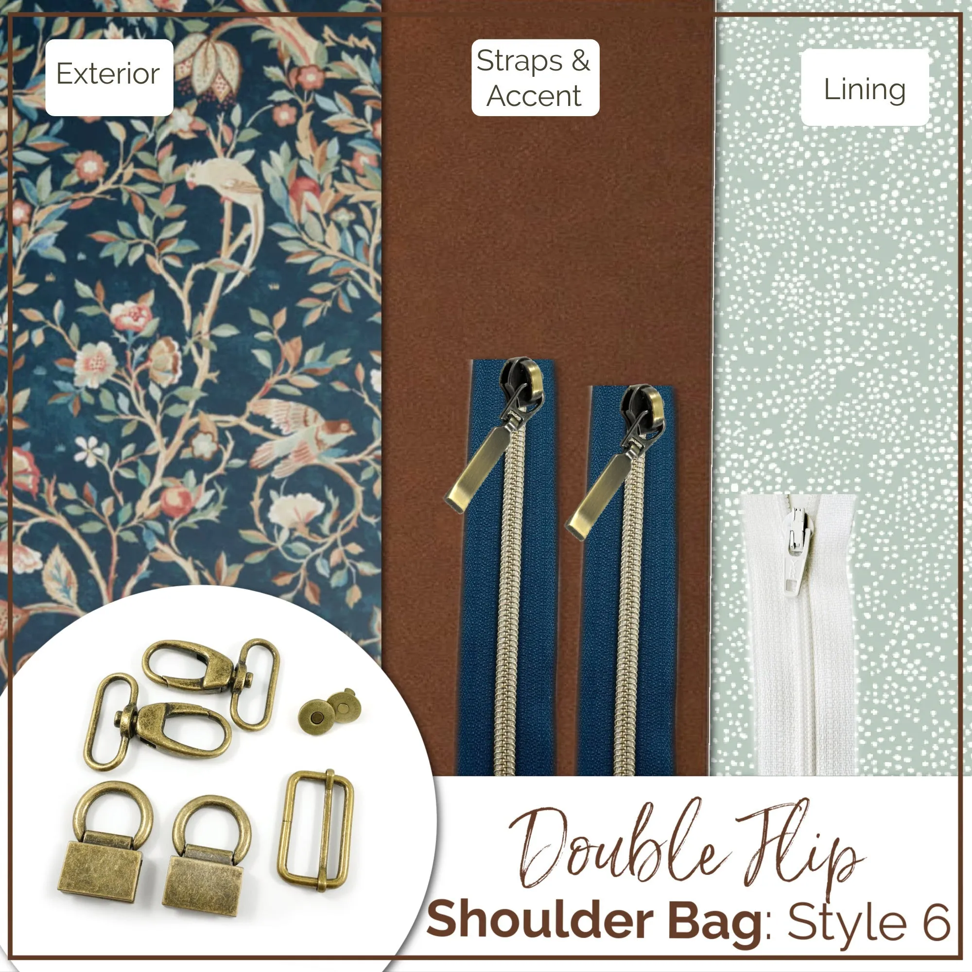 The Double Flip Shoulder Bag - Complete Bag Making Kit
