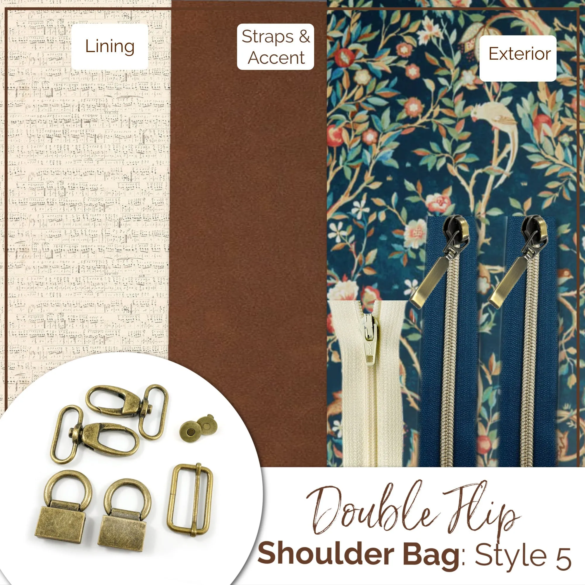 The Double Flip Shoulder Bag - Complete Bag Making Kit