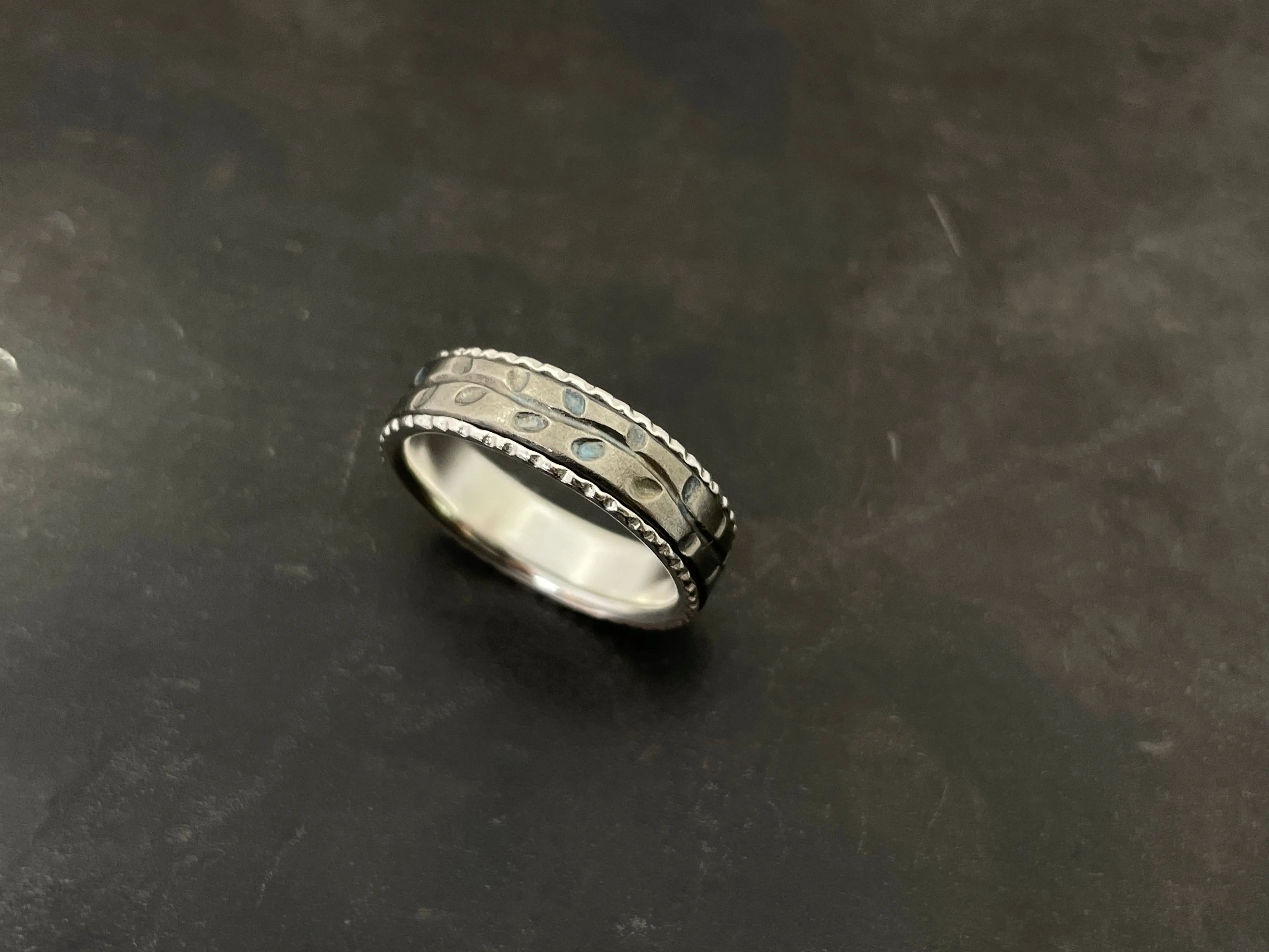 Titanium Vines Band sprinkle of patina