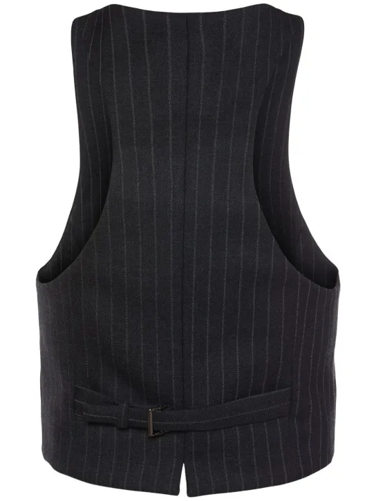 Tom Ford   Pinstriped wool racerback waistcoat 